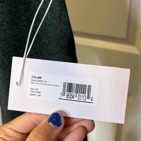 NWT Calme Johnny Was Ease Space Dye High Waisted Leggings Heathered green - Picture 5 of 13